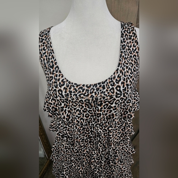 ISLE BY MELIS KAZAN Animal Print Ruffle Midi Dress. Size XS NWT - Picture 10 of 15